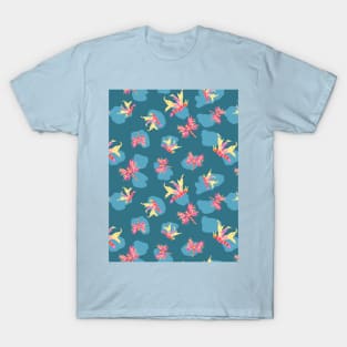 Odd butterflies red, yellow, teal T-Shirt